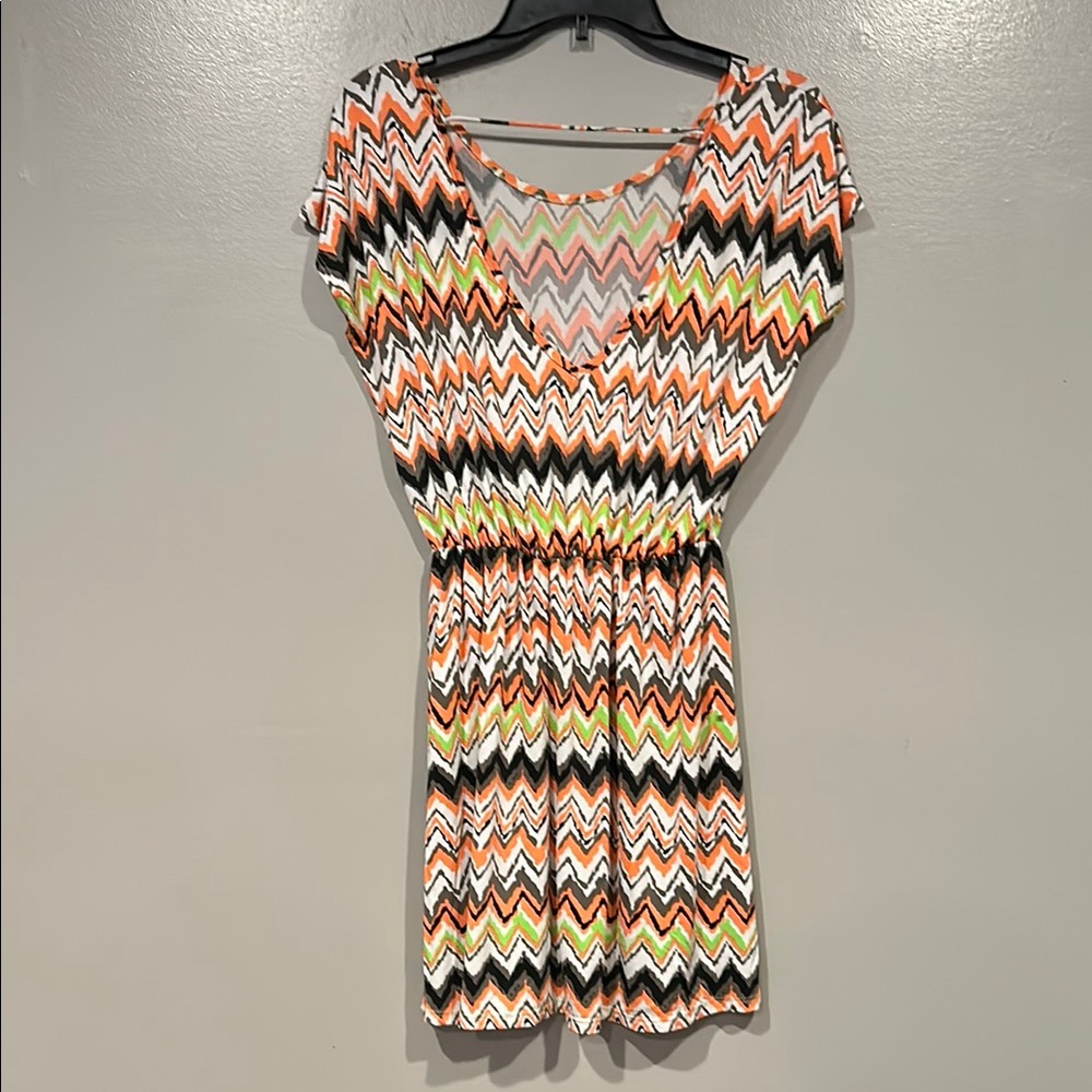 Vibrant Chevron Patterned Dress